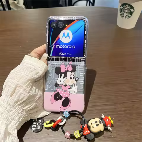 Minnie Mickey Cute Transparent Phone Case for Motorola Moto Razr50 Razr 60 Ultra 40ultra Razr60Ultra