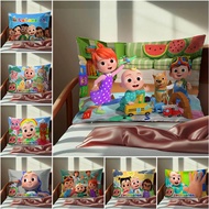 Cocomelon satin peach skin pillowcase home decoration bedroom decoration gift for children coreless