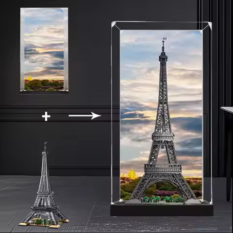 Advanced Acrylic Transparent Display Box for Lego 10307 Eiffel Tower - Dustproof Collectible,Stackab