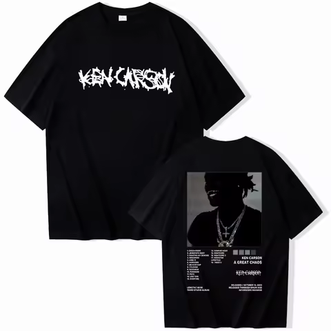 Ken Carson A Great Chaos 2024 Summer T-Shirts Unisex Harajuku O-Neck Short Sleeve Shirts Commemorati