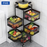 Kệ Đa Năng Kệ Sắt Vuông Xoay 360* - 5 TẦNG - Chất Liệu Thép Không Gỉ Có Bánh Xe Di Chuyển Hàng Xuất 