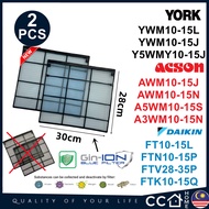 Genuine/Original Part YORK ACSON DAIKIN AirCond Filter For Wall Mounted 1-2.5HP ( 2PCS ) YORK FILTER DAIKIN FILTER YWM10L YWM15 YWM10G YWM15G YWM09G