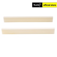 Musiclily Bone Guitar Saddle Blank for Martin Acoustic and Classical Guitar,80x3x10mm (2 Pieces )