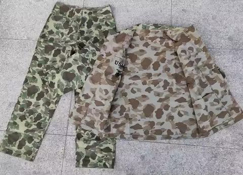 Reenactments USMC P42 WW2 HBT Frogskin Camouflage Reversible Jacket TROUSERS SET