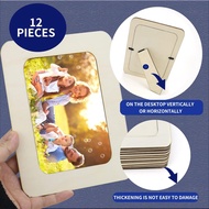 RYKOMO 12 Pieces DIY Wooden Picture Frames, Unfinished Solid Wood Photo Picture Frames for 4 x 6 in 
