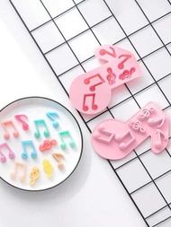 單片有趣的8分音符矽膠模具，適用於巧克力蛋糕糖果冰塊