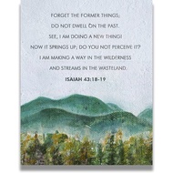 Do Not Dwell On The Past Isaiah 43: 18 19 Bible Verse Christian Wall Art Minimalist Watercolor Relig