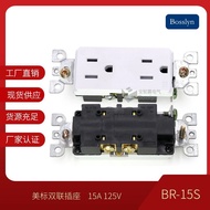 UL Standard In-Stock Supply15A Standard American-style Dual Outlet Socket American socket with prote