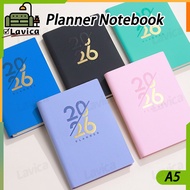 【MY】💓2026 A5 Monthly Planner Diary Book Diary Soft PU Leather Emboss Cover Diary One Day A Page Buku