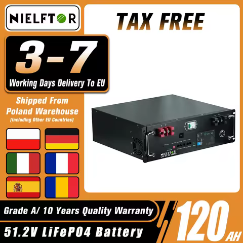 48V 120Ah Lithium LiFePO4 Battery Built-in 100A BMS with Touchable Display 51.2V 100Ah 200Ah 300Ah 6