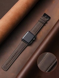 1入組蘋果手錶錶帶，適用於蘋果手錶Ultra 2 1 Se S9 8 7 6 5 4 3 2 1系列的紳士商務場合復古風格棕色皮革錶帶男女通用38mm40mm41mm42mm44mm45mm49mm蘋果手錶錶帶更換
