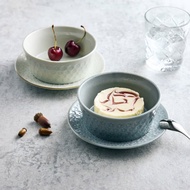 日本美濃燒 - 花見雕紋碗盤- 禮盒組(4件式) - 430 ml