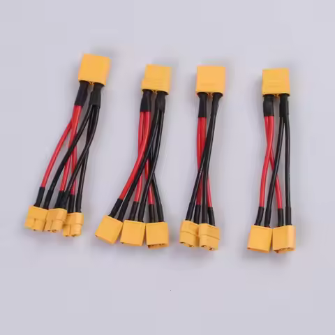 RC XT90 to XT60 1 to 2 1 to 3 Parallel Battery Connector Cable Dual Extension Y Splitter Silicone Wi