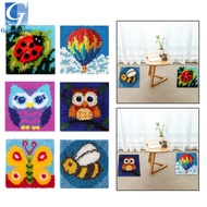 [Gazechimp] Latch Hook Kits Crochet Yarn Kits, diy work Crocheting Rug Yarn Cushion Embroidery Carpe