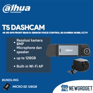 DAHUA T5 DASHCAM 4K HD GPS FRONT REAR G-SENSOR VOICE CONTROL 3D CAR CAMERA CCTV FREE MICRO SD 128GB