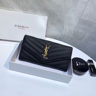 Ysl Wallet 大號 翻蓋信封包 長款銀包 黑色