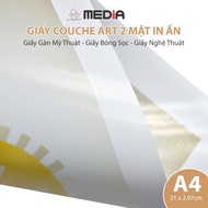 Giấy Mỹ Thuật Gân Media 2 Mặt A4 (21x30) 50 Tờ Giấy In Màu Couche Bóng Sọc Giấy Nghệ Thuật Couche Gl