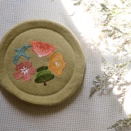 原胚色/杯墊/刺繡款/自家繪製電繡/如果三巷