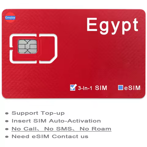 Egypt Prepaid Sim Card,Cairo,Africa 4G Wifi Unlimited Internet Data Plan,4G LTE Network Phone Card,O