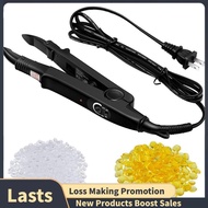 Hair Extensions Tool C Head U Tip Iron Connector Wand with 2 Bags Keratin Glue Granule Beads US Plug