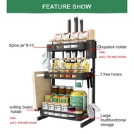 ▽❁☑NETEL Kitchen Rack Stainless Steel Spice Rack Organiser 2/3 Tier Kitchen Cabinet Storage Rack
