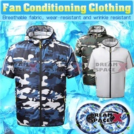 Short-sleeved Jacket with 2 Fans Outdoor Jacket with Fan Overalls Jacket with 2 Fans Fan Jacket Cool