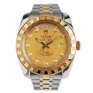 Tudor Classic Series 18K Gold Diamond Automatic Mechanical Watch Men 23013-0022