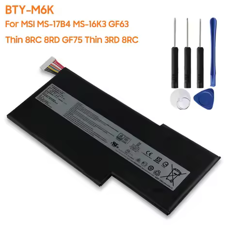 4600mAh New Replacement Battery BTY-M6K For MSI MS-16R1 MS-16R3 Series GF63 10SCSR 10SCXR MS-17B4 MS