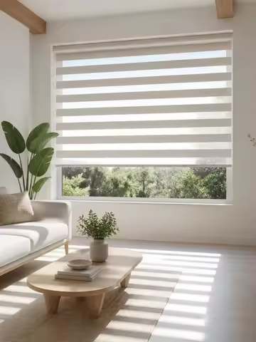 Zebra Blind Day Night Dual Sheer Blackout Roller Shade Window Treatment Custom Size Living Room Bedr