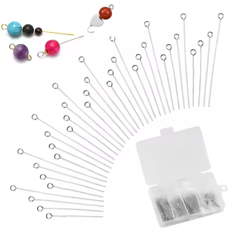 400pcs/Box 35-50mm Stainless Steel Material Nine Character Needles Eye Pins Suitable For Bracelets N