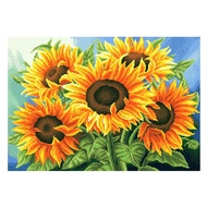 Sunflower Cross Stitch Flower Series DIY Embroidery Set 11CT 9CT Printed Cloth Handmade It Myself Ma