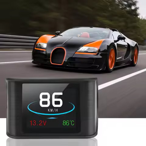 OBDII Smart Digital Meter P10 OBD2 HUD For Car Speedometer Temperature RPM Mileage Guage Tester Head