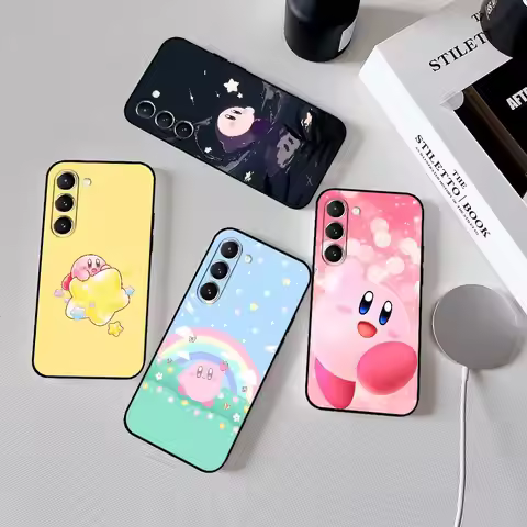 J-Kirby Phone Case Black Ultra-thin Shockproof Case For Samsung S24/S25/S22/S30/Note20/Lite/Ultra/5G