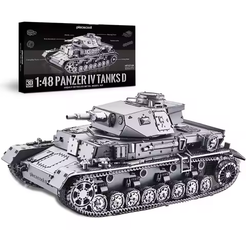 Piececool 3D Metal Puzzles 1:48 Panzer IV Tanks D Model Kit Assembly 3D Metal Model Jigsaw for Adult