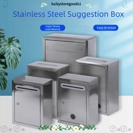 LUCKYSTOREGOODS Letter Box, with Locks Stainless Steel Mailbox,  3 Sizes Waterproof Ballot Box Outdo
