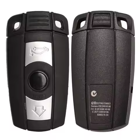 Jingyuqin Remote Car Key Case Shell For BMW 1 3 5 6 7 E Series E60 E90 E91 E92 X6 3 Buttons Replacem
