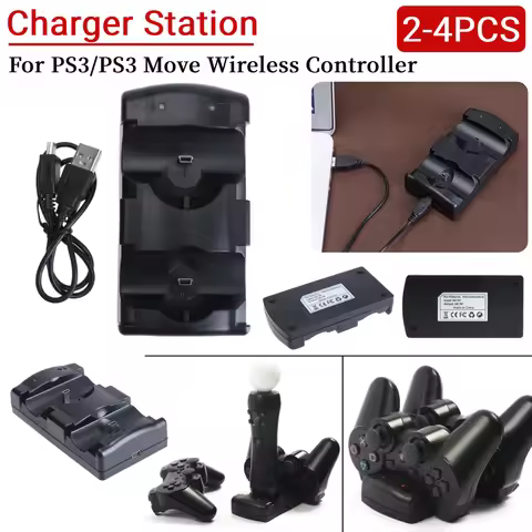 2-4PCS Charging Cradle Dock Station Professional Gamepad Dual Charger Base Accessories for PS3/PS3 M