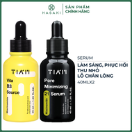 Combo Serum Tiam Làm Sáng Phục Hồi Cho Da Dầu Mụn Nhạy Cảm + Thu Nhỏ Lỗ Chân Lông Giảm Dầu Nhờn 40ml