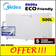 Midea 500L Chest Freezer WD-500WR 2 in 1 Mode Eco Friendly Energy Saving Peti Sejuk Beku FREE Basket WD500WR