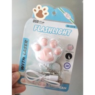 USB Flashlight With Laser 5 Patterns USB Charging, Laser and Lighting🐾🔦💡
