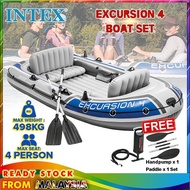 INTEX 68324 Excursion 4Boat Set Inflatable Boat 4Person Fishing Boat Raft Boat Widened Kayak Air Kay