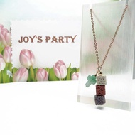 東菱玉十字架香氛項鍊中長鍊-鈦鋼玫瑰金x3顆方形香氛石x天然水晶