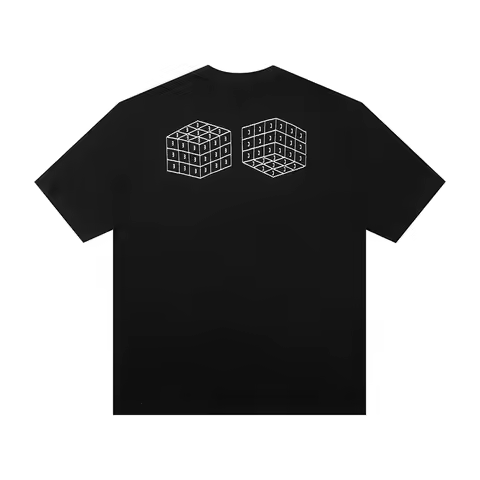 Classic Black CAV EMPT Short-sleeved Round-neck Tops Square Print Breathable Cotton Men's Women's C.