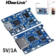 HdoorLink 5V 1A Type-c/Micro USB 18650 TC4056A Lithium Battery Charger Module Charging Board With Protection Dual Functions 1A Li-ion