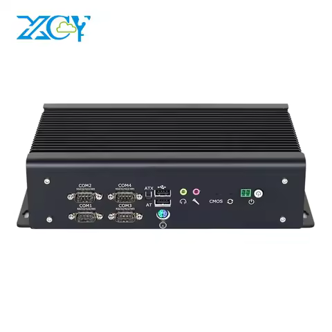Fanless Industrial Mini PC i7 1165G7 6x DB9 RS232/422/485 2x GbE LAN GPIO HDMI VGA 6x USB Support Wi