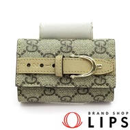 Gucci GG Supreme 皮帶鑰匙包 309759 GG Supreme 女士 米色/ブラウン[二手]