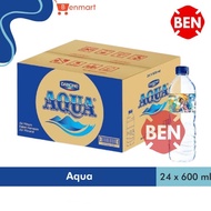 Aqua 600ml 600 ml 1 Dus 24 Botol Air Mineral Tanggung Sedang Murah