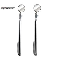 Circular Telescoping Pocket Inspection Mirror, 30mm Diameter, 4-1/2 Inch to 18 Inch Extended Handle 