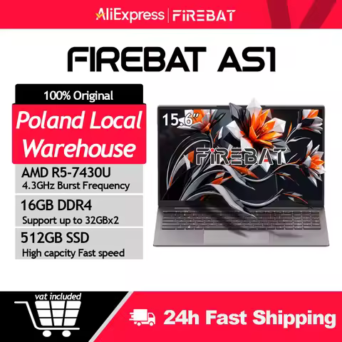 Firebat As1 Laptop Amd Ryzen5 7430U 16Gb Ddr4 3200Mhz 512Gb Ssd 15.6 Inch Ips Windows 11 Notebook Ty