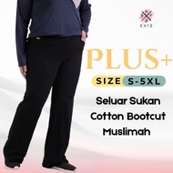 [EXYZ] + [CottonFlex Seluar Sukan] *2001* Muslimah Cotton Women Sport Pants BOOTS CUT EMAX